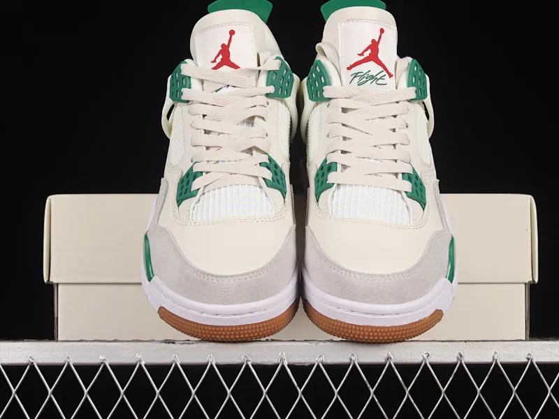 All categories Air Jordan Jordan series basketball shoes Air Jordan 4 Nk SB x Air Jordan 4 "Pine Green" AJ4 Joe 4 joint white green DR5415-103